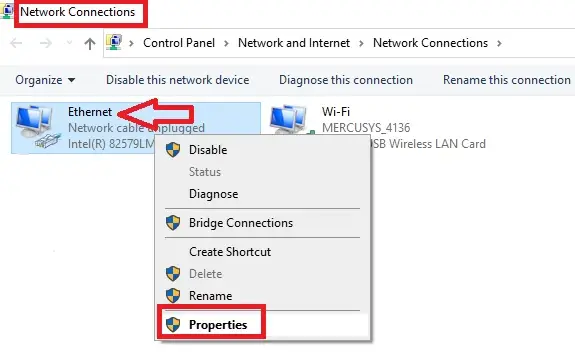 Network Connections Properties