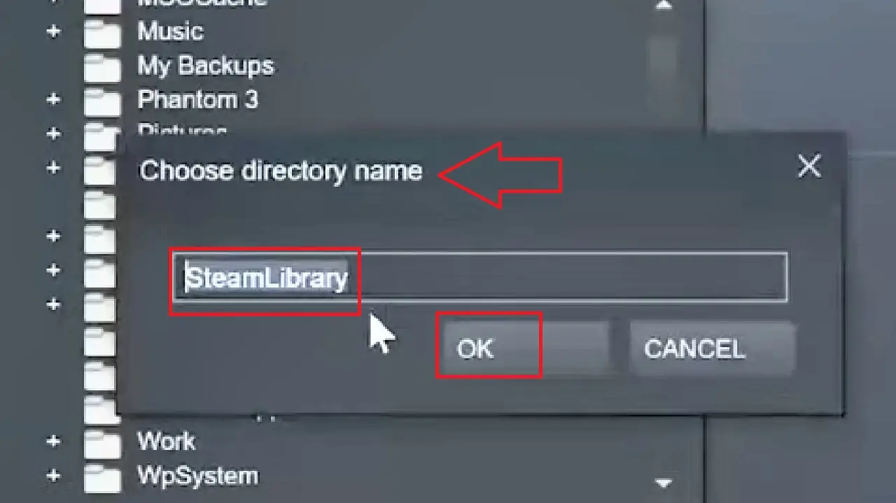Choosing directory name window